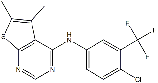 N-[4-chloro-3-(trifluoromethyl)phenyl]-5,6-dimethylthieno[2,3-d]pyrimidin-4-amine Struktur