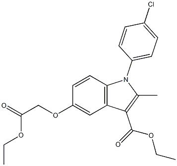 ethyl 1-(4-chlorophenyl)-5-(2-ethoxy-2-oxoethoxy)-2-methyl-1H-indole-3-carboxylate Struktur