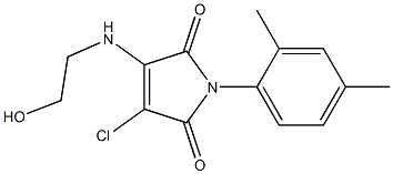 3-chloro-1-(2,4-dimethylphenyl)-4-[(2-hydroxyethyl)amino]-1H-pyrrole-2,5-dione Struktur