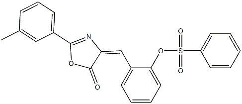 2-[(2-(3-methylphenyl)-5-oxo-1,3-oxazol-4(5H)-ylidene)methyl]phenyl benzenesulfonate Struktur