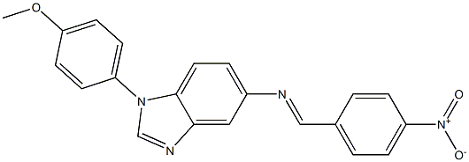 5-({4-nitrobenzylidene}amino)-1-(4-methoxyphenyl)-1H-benzimidazole Struktur