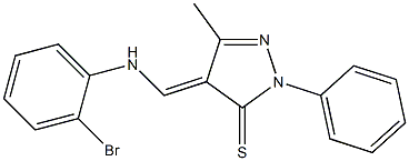 4-[(2-bromoanilino)methylene]-5-methyl-2-phenyl-2,4-dihydro-3H-pyrazole-3-thione Struktur