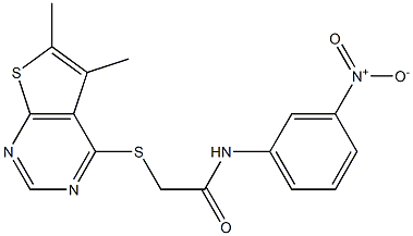 2-[(5,6-dimethylthieno[2,3-d]pyrimidin-4-yl)sulfanyl]-N-{3-nitrophenyl}acetamide Struktur