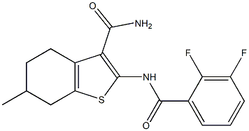 2-[(2,3-difluorobenzoyl)amino]-6-methyl-4,5,6,7-tetrahydro-1-benzothiophene-3-carboxamide Struktur