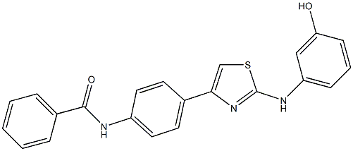 N-{4-[2-(3-hydroxyanilino)-1,3-thiazol-4-yl]phenyl}benzamide Struktur