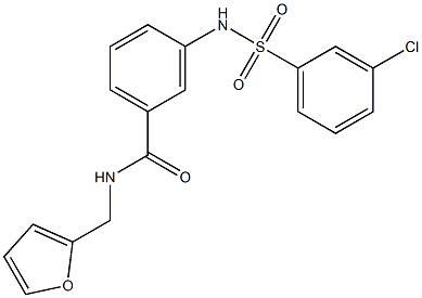 3-{[(3-chlorophenyl)sulfonyl]amino}-N-(2-furylmethyl)benzamide Struktur