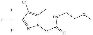 2-[4-bromo-5-methyl-3-(trifluoromethyl)-1H-pyrazol-1-yl]-N-(2-methoxyethyl)acetamide Struktur