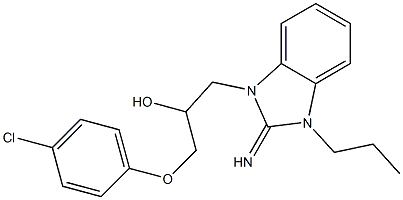 1-(4-chlorophenoxy)-3-(2-imino-3-propyl-2,3-dihydro-1H-benzimidazol-1-yl)-2-propanol Struktur