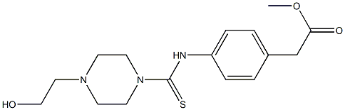 methyl [4-({[4-(2-hydroxyethyl)-1-piperazinyl]carbothioyl}amino)phenyl]acetate Struktur