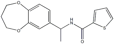 N-[1-(3,4-dihydro-2H-1,5-benzodioxepin-7-yl)ethyl]-2-thiophenecarboxamide Struktur