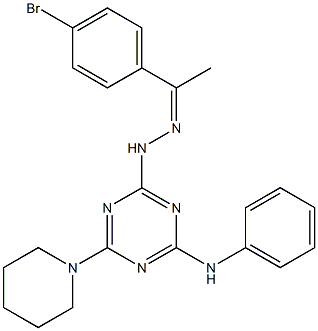 1-(4-bromophenyl)ethanone [4-anilino-6-(1-piperidinyl)-1,3,5-triazin-2-yl]hydrazone Struktur