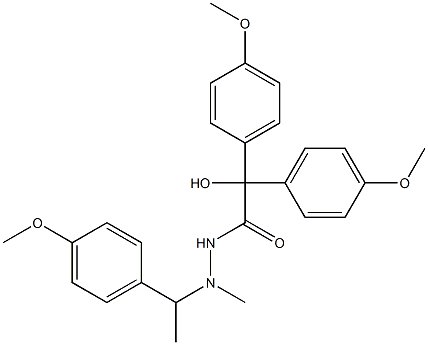 2-hydroxy-2,2-bis(4-methoxyphenyl)-N'-[1-(4-methoxyphenyl)ethyl]-N'-methylacetohydrazide Struktur