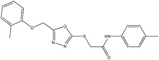 2-({5-[(2-methylphenoxy)methyl]-1,3,4-oxadiazol-2-yl}sulfanyl)-N-(4-methylphenyl)acetamide Struktur