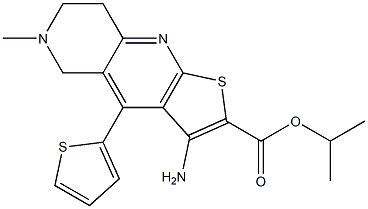 isopropyl 3-amino-6-methyl-4-thien-2-yl-5,6,7,8-tetrahydrothieno[2,3-b][1,6]naphthyridine-2-carboxylate Struktur