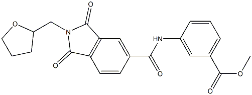 methyl 3-({[1,3-dioxo-2-(tetrahydro-2-furanylmethyl)-2,3-dihydro-1H-isoindol-5-yl]carbonyl}amino)benzoate Struktur