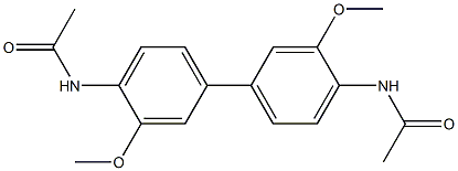 N-[4'-(acetylamino)-3,3'-dimethoxy[1,1'-biphenyl]-4-yl]acetamide Struktur