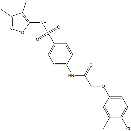 2-(4-chloro-3-methylphenoxy)-N-(4-{[(3,4-dimethyl-5-isoxazolyl)amino]sulfonyl}phenyl)acetamide Struktur