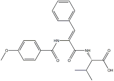 N-{2-[(4-methoxybenzoyl)amino]-3-phenylacryloyl}valine Struktur