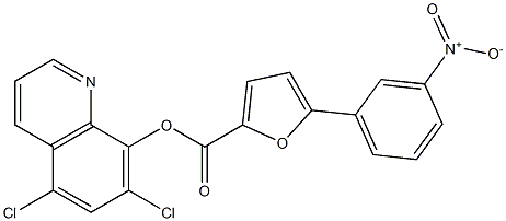 5,7-dichloro-8-quinolinyl 5-{3-nitrophenyl}-2-furoate Struktur