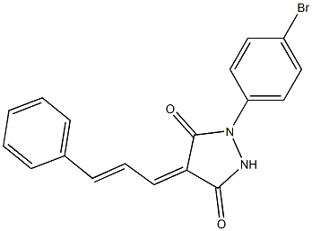 1-(4-bromophenyl)-4-(3-phenyl-2-propenylidene)-3,5-pyrazolidinedione Struktur