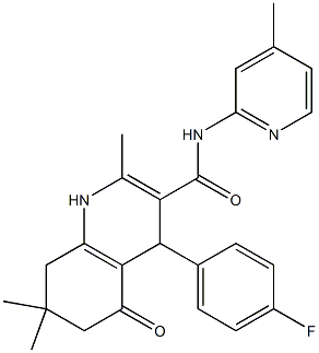 4-(4-fluorophenyl)-2,7,7-trimethyl-N-(4-methylpyridin-2-yl)-5-oxo-1,4,5,6,7,8-hexahydroquinoline-3-carboxamide Struktur