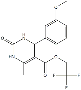 2,2,2-trifluoroethyl 4-(3-methoxyphenyl)-6-methyl-2-oxo-1,2,3,4-tetrahydro-5-pyrimidinecarboxylate Struktur