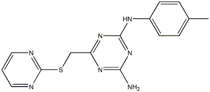 N-{4-amino-6-[(2-pyrimidinylthio)methyl]-1,3,5-triazin-2-yl}-N-(4-methylphenyl)amine Struktur