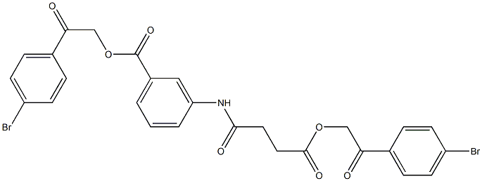 2-(4-bromophenyl)-2-oxoethyl 3-({4-[2-(4-bromophenyl)-2-oxoethoxy]-4-oxobutanoyl}amino)benzoate Struktur