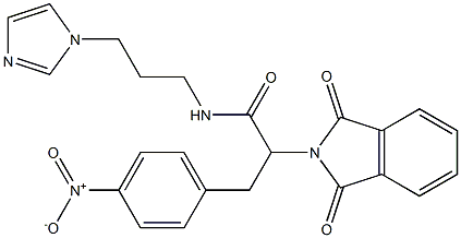 2-(1,3-dioxo-1,3-dihydro-2H-isoindol-2-yl)-3-{4-nitrophenyl}-N-[3-(1H-imidazol-1-yl)propyl]propanamide Struktur