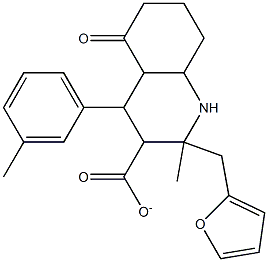 tetrahydro-2-furanylmethyl 2-methyl-4-(3-methylphenyl)-5-oxo-1,4,5,6,7,8-hexahydro-3-quinolinecarboxylate Struktur