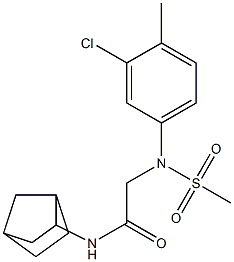 N-bicyclo[2.2.1]hept-2-yl-2-[3-chloro-4-methyl(methylsulfonyl)anilino]acetamide Struktur