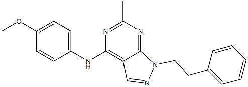 N-(4-methoxyphenyl)-N-[6-methyl-1-(2-phenylethyl)-1H-pyrazolo[3,4-d]pyrimidin-4-yl]amine Struktur