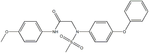 N-(4-methoxyphenyl)-2-[(methylsulfonyl)-4-phenoxyanilino]acetamide Struktur