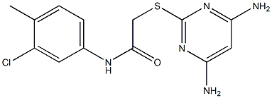 N-(3-chloro-4-methylphenyl)-2-[(4,6-diamino-2-pyrimidinyl)sulfanyl]acetamide Struktur