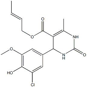 2-butenyl 4-(3-chloro-4-hydroxy-5-methoxyphenyl)-6-methyl-2-oxo-1,2,3,4-tetrahydro-5-pyrimidinecarboxylate Struktur