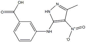 3-({4-nitro-3-methyl-1H-pyrazol-5-yl}amino)benzoic acid Struktur