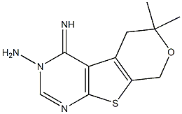 4-imino-6,6-dimethyl-5,8-dihydro-4H-pyrano[4',3':4,5]thieno[2,3-d]pyrimidin-3(6H)-ylamine Struktur