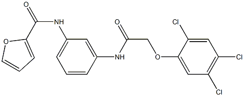 N-(3-{[2-(2,4,5-trichlorophenoxy)acetyl]amino}phenyl)-2-furamide Struktur