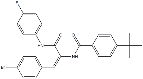 N-{2-(4-bromophenyl)-1-[(4-fluoroanilino)carbonyl]vinyl}-4-tert-butylbenzamide Struktur