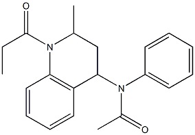 N-(2-methyl-1-propionyl-1,2,3,4-tetrahydroquinolin-4-yl)-N-phenylacetamide Struktur