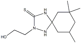 2-(2-hydroxyethyl)-7,7,9-trimethyl-1,2,4-triazaspiro[4.5]decane-3-thione Struktur