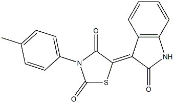 3-(4-methylphenyl)-5-(2-oxo-1,2-dihydro-3H-indol-3-ylidene)-1,3-thiazolidine-2,4-dione Struktur