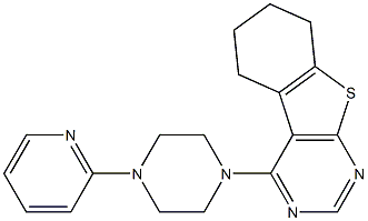 4-[4-(2-pyridinyl)-1-piperazinyl]-5,6,7,8-tetrahydro[1]benzothieno[2,3-d]pyrimidine Struktur