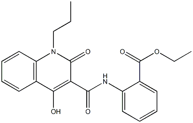 ethyl 2-{[(4-hydroxy-2-oxo-1-propyl-1,2-dihydro-3-quinolinyl)carbonyl]amino}benzoate Struktur