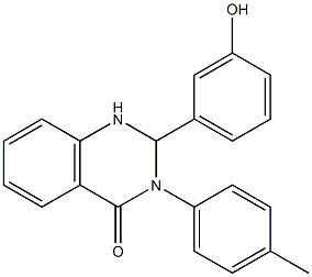 2-(3-hydroxyphenyl)-3-(4-methylphenyl)-2,3-dihydro-4(1H)-quinazolinone Struktur