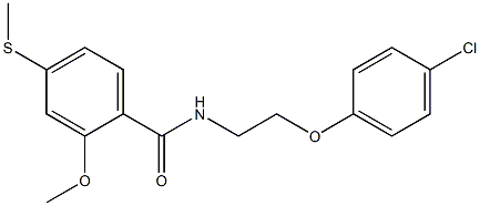 N-[2-(4-chlorophenoxy)ethyl]-2-methoxy-4-(methylsulfanyl)benzamide Struktur