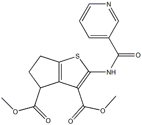 dimethyl 2-[(3-pyridinylcarbonyl)amino]-5,6-dihydro-4H-cyclopenta[b]thiophene-3,4-dicarboxylate Struktur