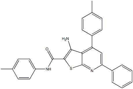 3-amino-N,4-bis(4-methylphenyl)-6-phenylthieno[2,3-b]pyridine-2-carboxamide Struktur