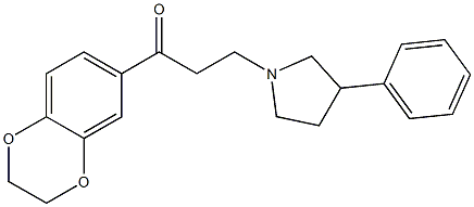 1-(2,3-dihydro-1,4-benzodioxin-6-yl)-3-(3-phenyl-1-pyrrolidinyl)-1-propanone Struktur