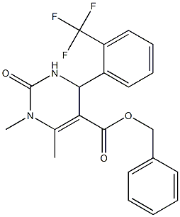 benzyl 1,6-dimethyl-2-oxo-4-[2-(trifluoromethyl)phenyl]-1,2,3,4-tetrahydro-5-pyrimidinecarboxylate Struktur